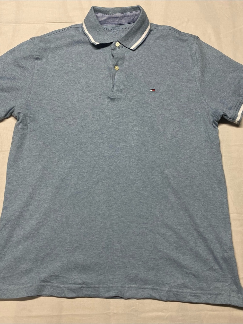 Tommy Hilfiger Men's Heather Light Blue Polo